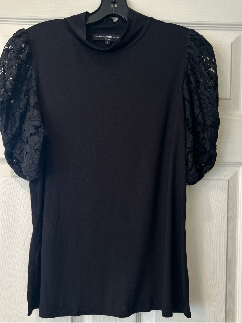 Generation Love Black Puff Lace Sleeve Tee